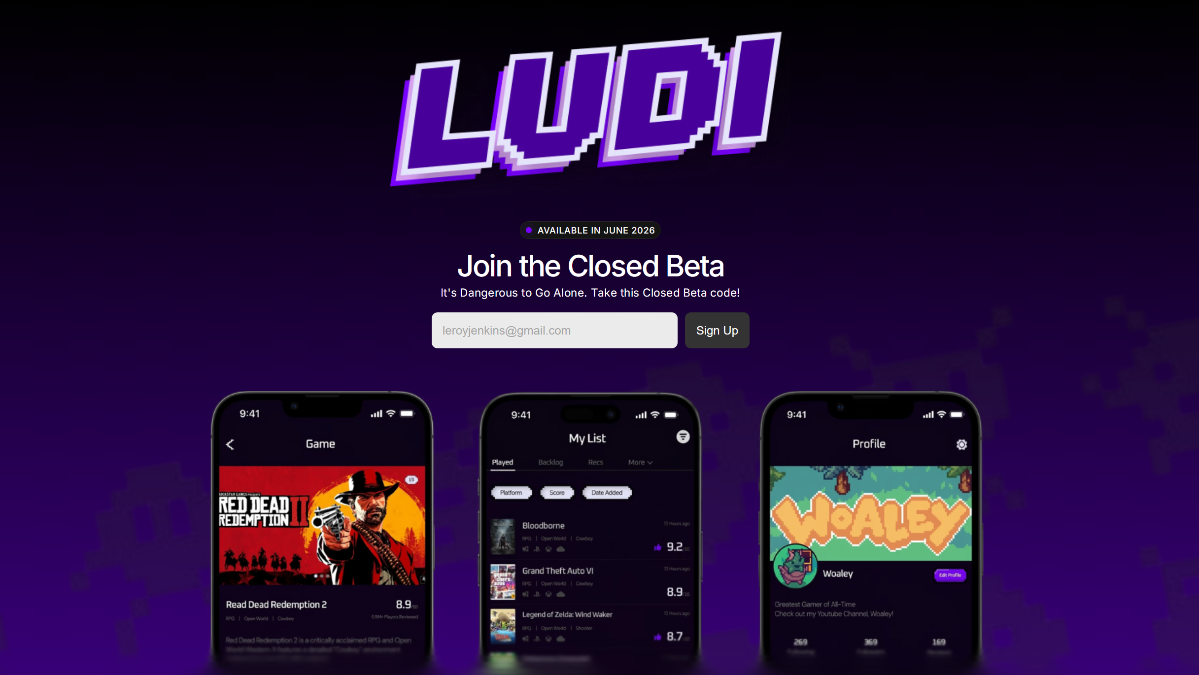 Ludi Application Cover